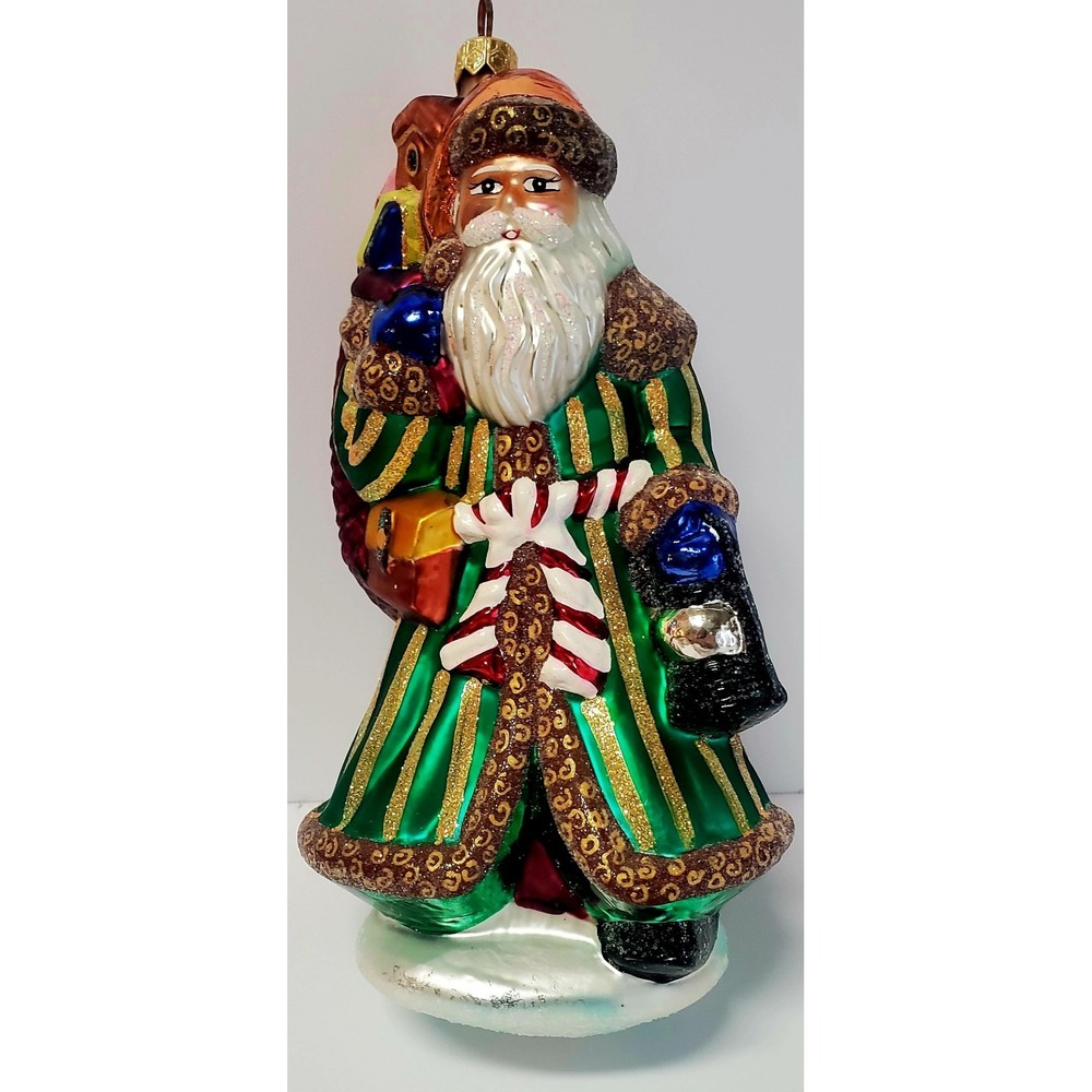 VTG Christopher Radko Ornament 1999 Christmas 8" Tall Emerald Santa 99-302-0 - Picture 3 of 16